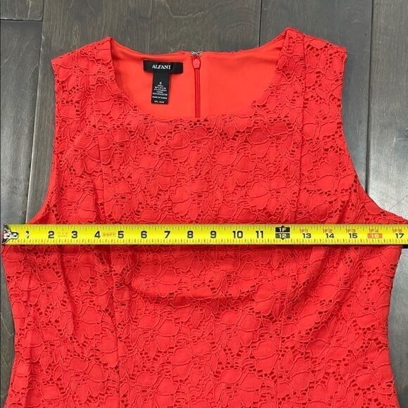 Alfani Lace Midi Dress in Cherry Bliss Color - Picture 8 of 8